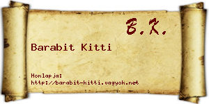 Barabit Kitti névjegykártya